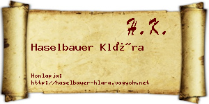 Haselbauer Klára névjegykártya